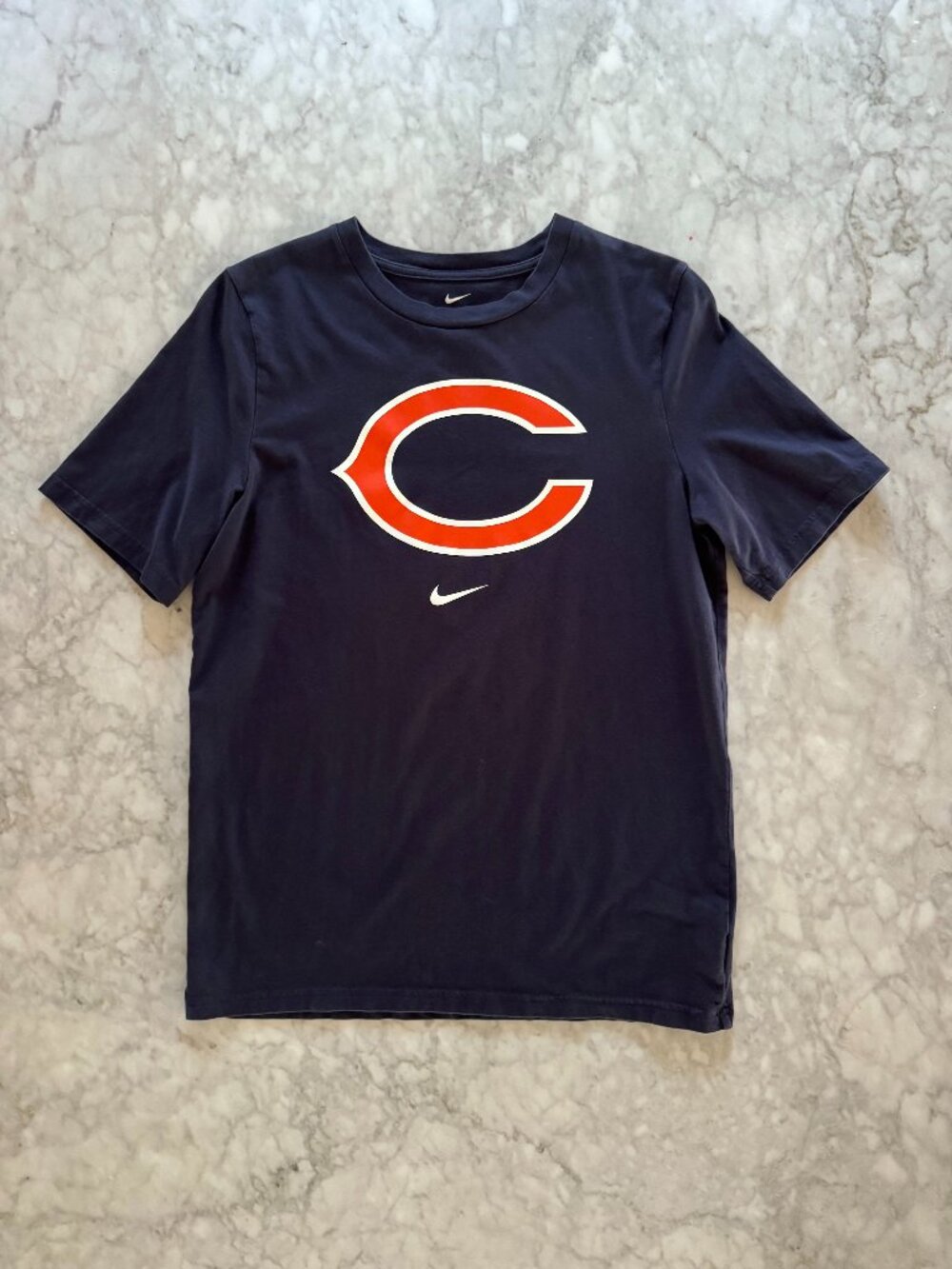 Nike Youth Chicago Bears NFL Logo Navy Cotton T-Shirt Size XL